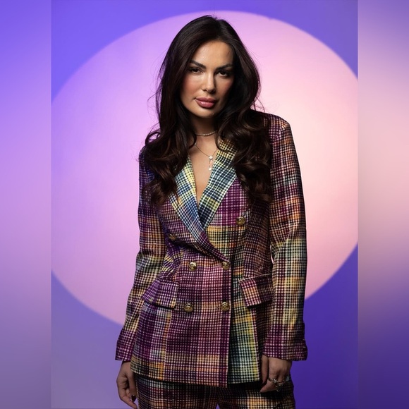 STYLEWE Vibrant Plaid Women's Pantsuit - Picture 4 of 8